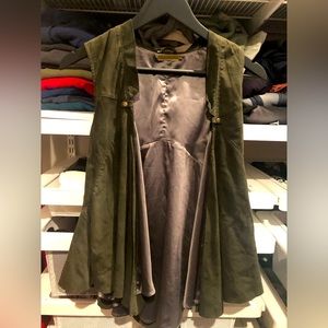 Society for Rational Dress Suede Waterfall Satin-lined vest. Size M.